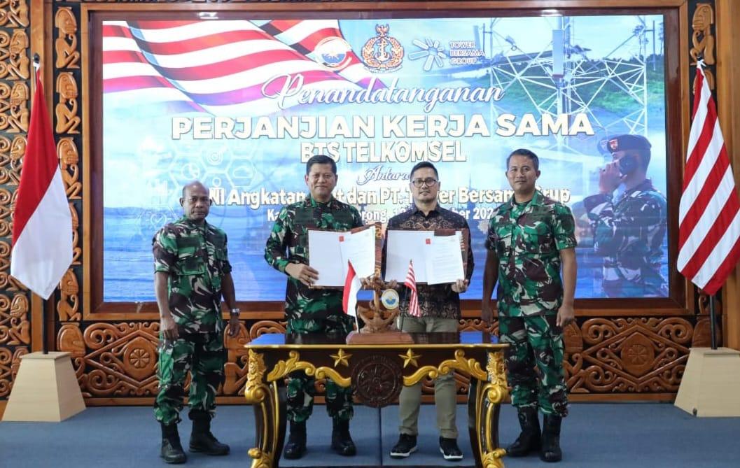 Koarmada III Lakukan MoU Dengan PT. TMB Tingkatkan Jaringan Internet
