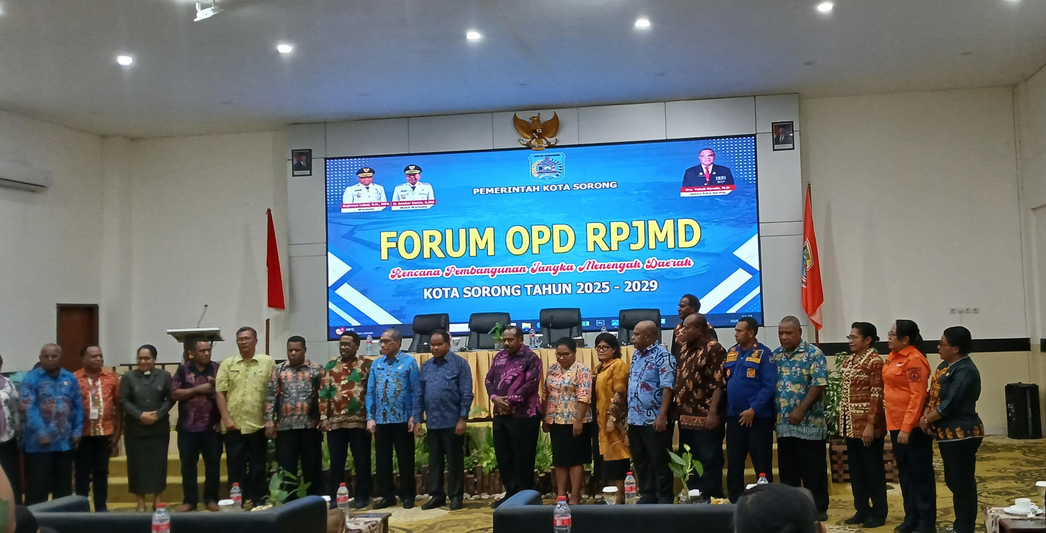 Gelar Forum OPD RPJMD Tahun 2025-2029, Pemkot Sorong Fokus Lima Bidang Prioritas