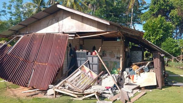 Dua Rumah di Sangihe Rusak Akibat Gempa M7,7 Mindanao
