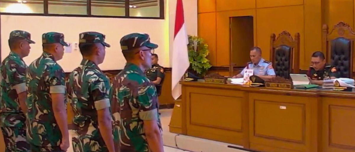 Empat Prajurit TNI Divonis Penjara Kasus Andrie Yunus