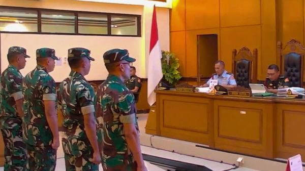 Empat Prajurit TNI Divonis Penjara Kasus Andrie Yunus