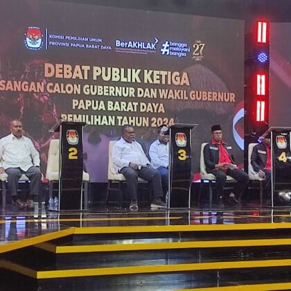 Debat Publik Ke III paslon Cagub dan Wacagub Papua Barat Daya