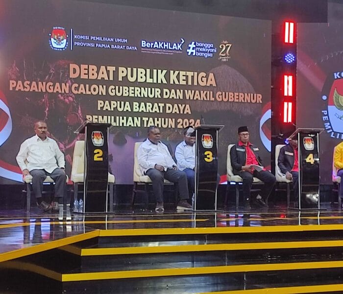 Debat Publik Ke III paslon Cagub dan Wacagub Papua Barat Daya